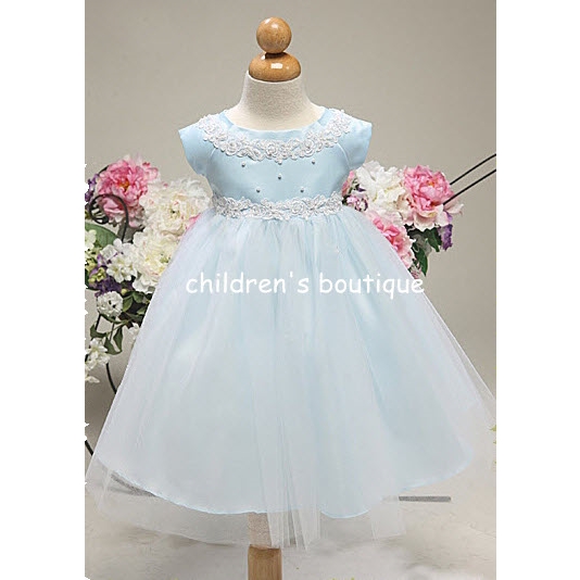 Satin Infant Party Dress With Tulle Skirt