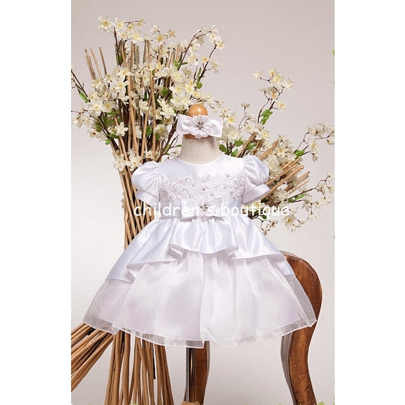 White Satin Baby Formal Dress