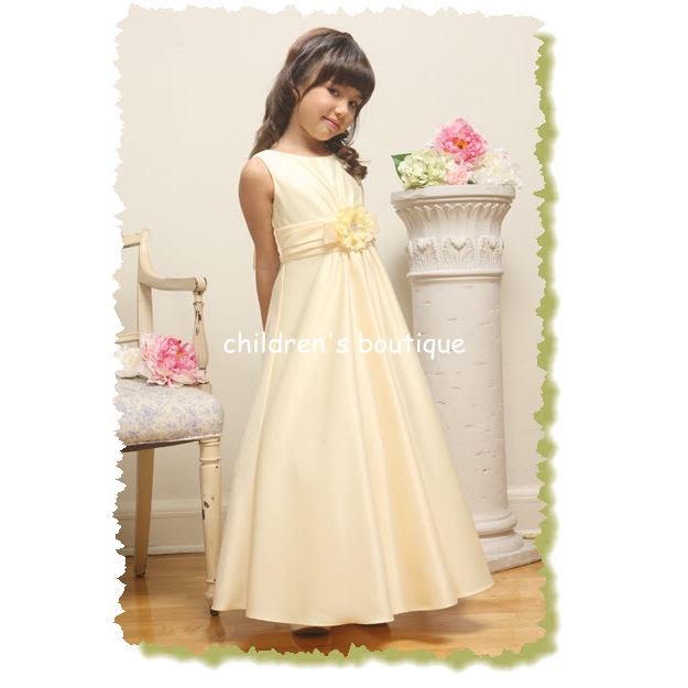 "Daniella" Long Satin Flower Girl Dress