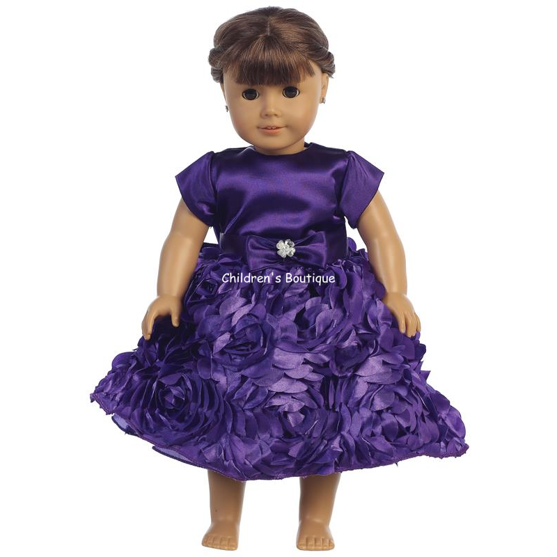 Floral Ribbon Holiday Dress For 18" Doll