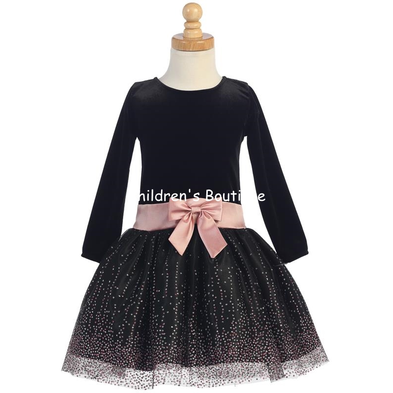 Stretch Velvet Bodice With Sparkling Tulle Skirt