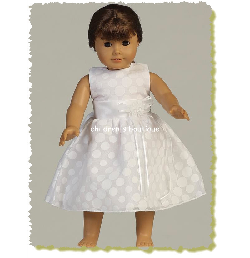 18" Doll Dress/Polka-Dot Communion Dress