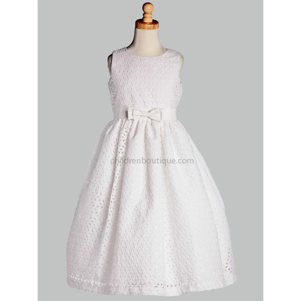Cotton Floral Embroidered Communion Dress