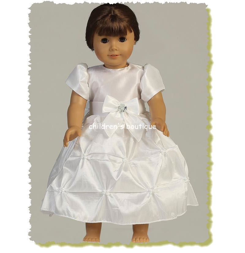 18" Doll Dress; Taffeta Communion Dress