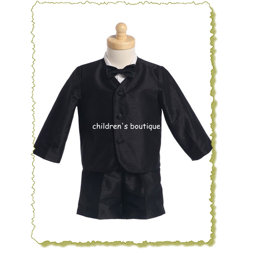 Poly Silk Eton And Shorts Toddler Boys Suit