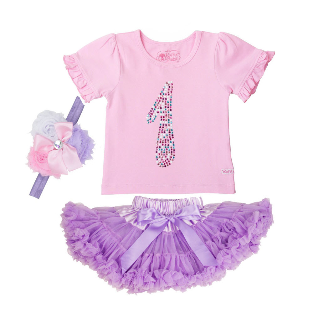 Rufflebutts 3pc Birthday Party Outfit (Age 1)