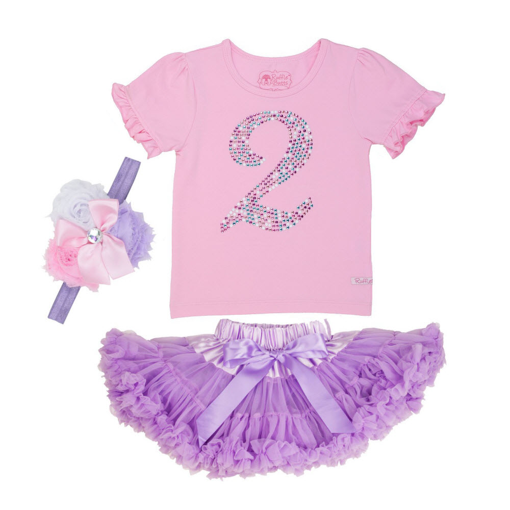 Rufflebutts 3pc Birthday Party Outfit (Age 2)
