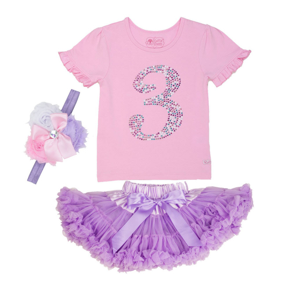 Rufflebutts 3pc Birthday Party Outfit (Age 3)