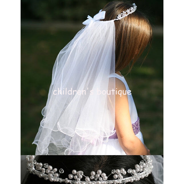 Communion Veil With Pearl Crown