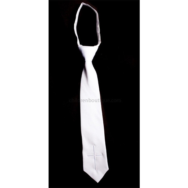 Boys White Tie For First Communion