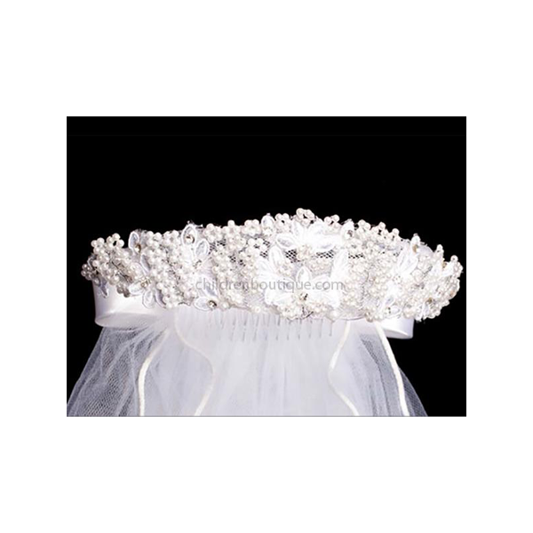 First Communion Veil With Floral Crown