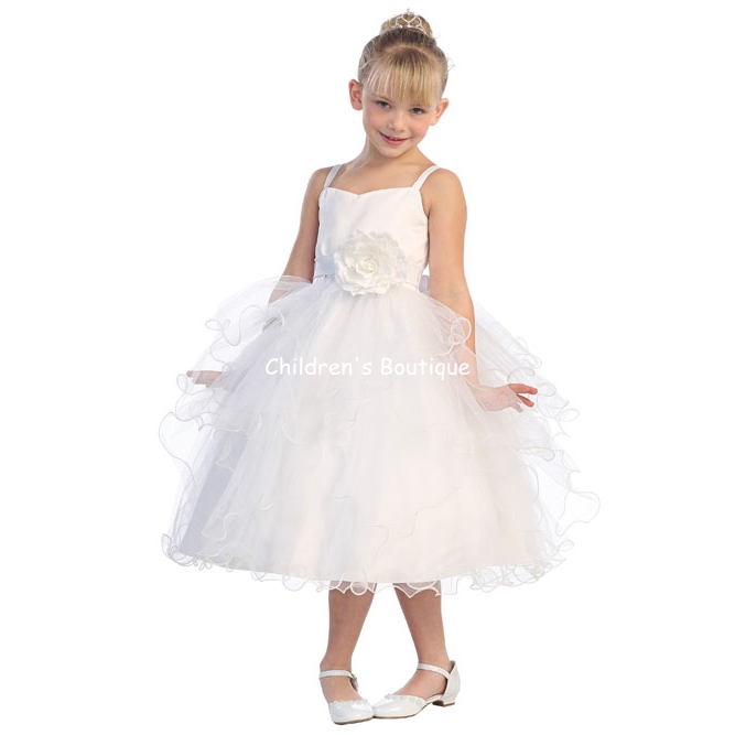 New Tulle Dress with Big Flower Accent